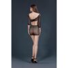 Moonlight Asymmetric Style Crochet Mini Dress Black One Size - Image 3