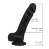 Loving Joy 8 Inch Realistic Silicone Dildo with Suction Cup and Balls Black - Image 6