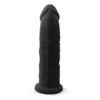 SilexD 9 inch Realistic Girthy Silicone Dual Density Dildo with Suction Cup Black - Image 3